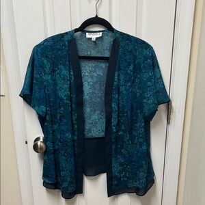 Studio I Blue Floral Kimono Blouse